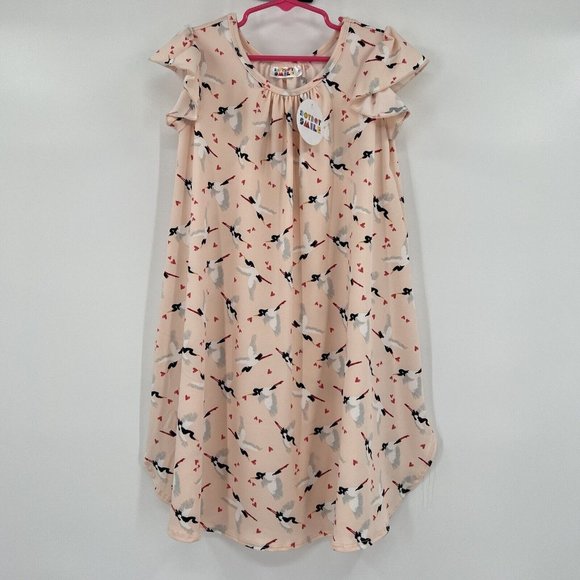 Dot Dot Smile Other - Dot Dot Smile Girl's Swing Dress 7 NWT Blush Love Crane Valentine's Short Sleeve